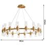 Modern Chandeliers,Clear Glass Shades Pendant Hanging Lighting,32 Lights,Adjustable Full Copper Ceiling Light Fixture Lamp for Dining Room Bathroom Bedroom Livingroom,G9