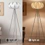 Tripod Floor Lamp, Imego Modern Standing Lamp with DIY Puzzle Lamp Shade, Floor Reading Lamp for Living Room Bedroom Office Kids Room Bright Lighting - White