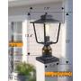 Osimir Outdoor Post Light 2 Pack, Outdoor Post Lantern with Pier Mount Adapter (7.9”W x 13.4”H), Pier Light in Sanded Black Finish with Bubble Glass, Lamp Post Mount Lighting Fixture 2145-1G-2PK