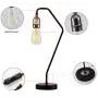 Indoor Table Lamp Black & Matt Silver E26 Socket Reading Desk Light Fixture for Living Room Bedroom