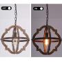 Trongee Farmhouse Wood Chandelier, Antique Pendant Light 1-Light Industrial Hanging Lights for Kitchen Island Dinning Living Room Bedrooms Foyer Loft Bar