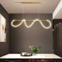 TFCF Modern LED Pendant Light with Remote Control Stepless Dimmable Contemporary Chandelier Gold 78W Adjustable Ceiling Fixture Wave Light for Dining Room & Kitchen Island (80cm/31.49Inch)