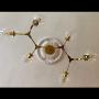 LUOLAX Modern Pendant Light Glass Chandelier with 6 Lights Fixture Hanging Flush Mount
