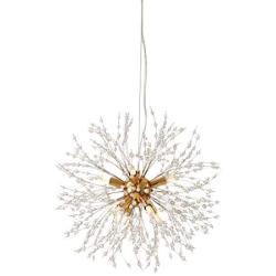 Firework Light Crystal Chandeliers Bubble Lights Sputnik Light Hanging Christmas Lights for Bedroom Dining Room Lighting fixtures 8-Lights in Gold