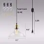 HMVPL Industrial Plug in Edison Pendant Light, Rustic Mini Swag Hanging Lighting Fixture with Clear Glass Shade for Kitchen Island Dining Room Living Room Bedroom Hallway