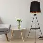 Contemporary Industrial Black Shade Tripod Floor Lamp with Shelves- Modern Mid Century Design Standing Light with Metal Legs - Adjustable Height Reading Light for Living Room Bedside Office Contemporary Industrial Black Shade Tripod Floor Lamp with Shelves- Modern Mid Century Design Standing Light with Metal Legs - Adjustable Height Reading Light for Living Room Bedside Office