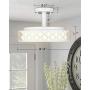 VICNIE 14inch Semi Flush Mount, Dimmable LED Ceiling Lighting Fixtures, 20W 1400 Lumens 3000K Warm White, White Finish, ETL Listed for Kitchen, Hallway, Bedroom, Laundry