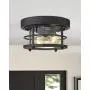 Emliviar 2-Light Round Ceiling Light Fixture, Farmhouse Flush Mount Ceiling Light 11 Inch, Black Finish, WE2085F BK