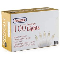 Prextex Christmas 100 Clear White Wire Light Set Christmas Decorations