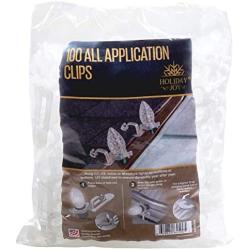 Holiday Joy - 100 Professional Grade All Applications Christmas Lights Clips - Hang C9, C7, Icicle, Mini Lights on Roof, Gutters, Shingles