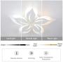 Garwarm Modern Ceiling Light, 23.6” LED Flower Shape Design Dimmable Chandelier Flush Mount Ceiling Lights Fixture for Living Room Bedroom 50W