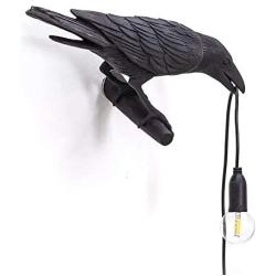 N-brand Bird Lamp Raven Lamp Raven Light Bird-Lamp Finials Decorative Led Table Light & Sconce Light for Bedroom Bedside Living Room,Black,Left Wall Light