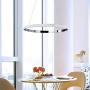 Helych Modern Pendant Lighting LED Chandelier Not Dimmable 1 Ring Acrylic in Crystal Shape Contemporary LED Pendant Light for Dining Room Living Room, Cool White 6000K, Chrome