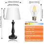 Bedside Lamp with Dual USB Charging Ports, Fully Dimmable Nightstand Lamp Table Lamp 6W 2700K LED Bulb Included, Farmhouse Lamps Fabric Lampshade Desk Lamp for Bedroom Living Room Reading Sleeping