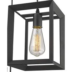 Emliviar 3-Light Cluster Pendant Lights, Industrial Kitchen Island Lighting Fixture, Black Finish, 20061D-3 BK