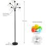 Brightech Medusa LED Floor Lamp - Multi Head Adjustable Tall Pole Standing Reading Lamp for Living Room, Bedroom, Kids Room - Includes 5 LED Bulbs and 5 White & Colored Interchangeable Shades – Black