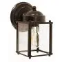 CORAMDEO Outdoor Square Coach Light for Porch, Patio, Deck, Barn, Wet Location, E26 Medium Base Socket, Durable Bronze Finish & Clear Glass