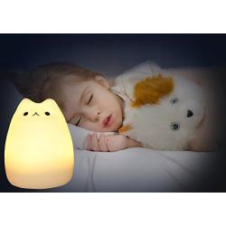 Cat Lamp, NeoJoy Remote Control Silicone Kitty Night Light for Kids Toddler Baby Girls Rechargeable Cute Kawaii Nightlight