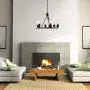 6 Lights Industrial Chandelier Lighting with Glass Shade,Farmhouse Adjustable Wire Ceiling Hanging Light for Dining Rooms Bedrooms Living Room Kitchen
