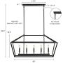 MOTINI 5-Light Kitchen Island Lantern Pendant Linear Chandelier Black Rod Hanging Light 40''x 12''x18.5''