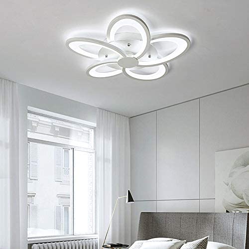 LAKIQ Modern LED Flush Mount Ceiling Light Fixture Flower-Shaped Acrylic LED Chandelier Ceiling Light Living Room Close to Ceiling Lighting for Bedroom Dining Room(5 Lights, White Light)