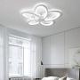 LAKIQ Modern Dimmable LED Flush Mount Ceiling Light Fixture Flower-Shaped Acrylic LED Close to Ceiling Chandelier Lighting with Remote for Living Room Bedroom Dining Room(5 Lights, Stepless Dimming)