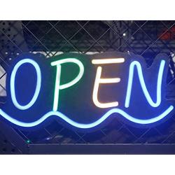 LED Open Neon Light Sign,19 x 10 inch Open Signs for Business,Bright Multicolor Style RGB Letter Window Displaying Light, Bar, Restaurant, Store, Salon, Gas Station, Motel, Door, Shop(Yellow Blue)