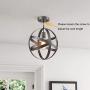 Truelite Industrial Metal Spherical Pendant Displays Changeable Hanging Lighting Fixture