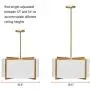 MOTINI 3 Light Drum Pendant Chandelier, Classic Ceiling Pendant Chandelier Fixture with Drum Shade, Gold Brushed Brass Drum Light Fixture for Dining Room Living Room Bedroom