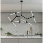 Weesalife DIY Modern Chandelier 10-Lights, Matte Black Pendant Light, Adjustable Sputnik Lamp, Industrial Style, for Dining Room, Living Room, Kitchen Island, Farmhouse, Hotel, Cafe