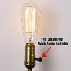 INJUICY Vintage Wooden Table Lamps, Wood & Metal Desk Lamp Base for Bedside, Bedroom Living, Dining Room, Cafe Bar, Hallway Decor
