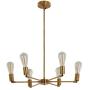 Luupyia 6 Light Sputnik Chandelier Lighting, Gold Sputnik Light Fixture for Living Room Dining Room Pendant Light Fixture Modern Sputnik Chandelier