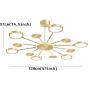 77W Modern Dimmable Sputnik Chandelier, Metal and Acrylic Ceiling Pendant Light, Height Adjustable Hanging Lamp Suitable for Dining Room, Bedroom, Gold