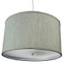 2 Light Swag Plug-in Pendant 18''w Textured Oatmeal with Diffuser, White Cord