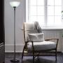 Threshold Floor Lamp for Living Room by Light Accents - Traditional Standing Pole Light with Dome Glass Shade – Upward Torchiere 71.2'' Tall - (Bronze)