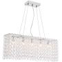 APBEAM Glass Rectangular Chandelier Modern Hanging Glass Pendant Light for Dining Room Living Room Kitchen Island Medium