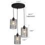 YYJLX Industrial 3-Lights Pendant Lighting Metal Kitchen Island Hanging for Dining Room