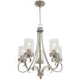 Lucidce Contemporary 5 Light Chandeliers Modern Metal Light Fixtures Ceiling Brushed Nickel Clear Glass Shades Pendant Lighting Industrial Kitchen Island Light Hanging Pendant lamp for Living Room