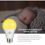 Hansang A19 LED Bug Light Bulb Yellow Color Bulb,7 Watt (60W Equivalent) E26 Medium Base Outdoor Porch Lights, Amber Bedroom Night Light Bulb Bugs Free Bulbs,4 Pack