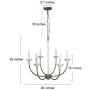 LOG BARN Farmhouse Chandelier, Dining Room Lighting Fixtures Hanging in Antique White, Rustic Metal Finish, 26'' Medium French Country Pendant for Foyer, Entryway, Bedroom