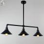 UNITARY Brand Black Antique Rustic Metal Shade Hanging Ceiling Pendant Light Max. 120W with 3 Lights Painted Finish