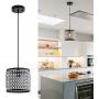 MAYNA Modern Mini Pendant Light, Ceiling Lamp Hanging Lighting Fixture with Hand Crafted Glass Bead for Kitchen Restaurant Cafe Dining Room Indoor, Black, 1-Pack ,20CM Diameter