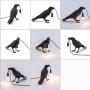 Black Raven Light Lamp, Bird Shaped Table Lamps Design Raven Nordic LED Table Lamp, Resin Crow Bird LED Lamp Modern Art Deco Light for Bedroom, Bedside, Living Room, Corridor (A)