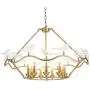 9-Light Living Room Dining Room Bedroom Project Golden Simple Creative Dining Table Glass Bird Chandelier Size: 100 40CM