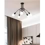 Ganeed Modern Sputnik Chandelier Lighting 5 Lights Brushed Brass Chandelier Mid Century Pendant Lighting Black Ceiling Light Fixture for Hallway Bar Kitchen Dining Room