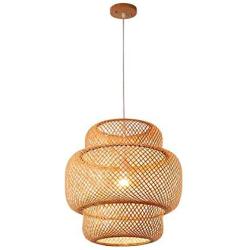 Nordic Simple And Modern Chandelier Handmade Bamboo Weaving Pendant Light Creative Personality Hanging Lamp Living Room Bedroom Dining Room Suspend Light