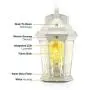 Euri Lighting EFL-140W-MD Flame Lantern Water Glass, with Integrated Security Light (3000K), Photocell and Motion-Sensor (Dusk-to-Dawn), White Housing Euri Lighting EFL-140W-MD Flame Lantern Water Glass, with Integrated Security Light (3000K), Photocell and Motion-Sensor (Dusk-to-Dawn), White Housing
