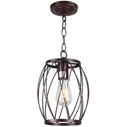 Infront 1 Light Hanging Lights Farmhouse Chandelier Modern Pendant Kitchen Lighting Oil Rubbed Bronze Finish Dining Room Lighting Fixtures Hanging Lamp Semi Flush Mount Ceiling Lights