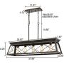 DANXU Industrial 5 Lights Kitchen Island Lighting Dining Room Linear Chandelier