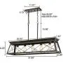 DANXU Industrial 5 Lights Kitchen Island Lighting Dining Room Linear Chandelier